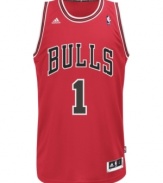 Practice your jump shots sporting this Chicago Bulls' Derrick Rose swingman jersey by adidas.