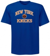 Show your love for the New York Knicks team in this color tee by Majestic and made from 100% cotton for all day breathability and comfort.