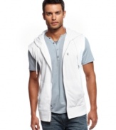 Arms treaty. This sleeveless hoodie from Marc Ecko Cut & Sew lets you layer up even in summer.