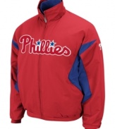 Join the big leagues with this MLB Philadelphia Phillies insulated performance jacket from Majestic.