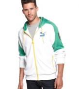 Stand out even when you go casual with this sharp hooded jacket from Puma.