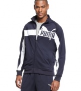 Get sporty style in quick fashion with this track jacket from Puma.