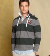 Study-up on vintage varsity-style with this hoodie from Tommy Hilfiger.