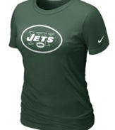 Team player. Show support for your favorite football team in this New York Jets NFL t-shirt from Nike.