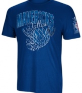 Take it to the hoop! Be a part of pumping up your favorite NBA team by showing support with this Dallas Mavericks graphic t-shirt from adidas.