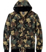 Camouflage that definitely doesn't blend into the background: LRG's zip-up Bushman hoodie.