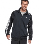 Hit your stride in style with this comfortable basketball track jacket from adidas.