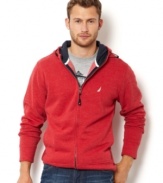 Zip up and get out. This athletic hoodie from Nautica gets you set for fall.