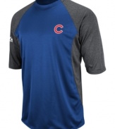 At home or on the road, show your true colors and support your favorite team with this color-blocked MLB Chicago Cubs from Majestic.