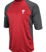 At home or on the road, show your true colors and support your favorite team with this color-blocked MLB Philadelphia Phillies shirt from Majestic.