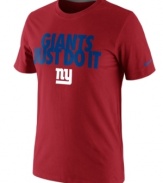 No frills. Let everyone know your New York Giants are ready to take care of football business with this graphic t-shirt from Nike.