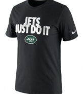 No frills. Let everyone know your New York Jets are ready to take care of football business with this graphic t-shirt from Nike.