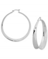 The V is for variety. These hoop earrings from Robert Lee Morris, crafted from silver-tone mixed metal, go past the classic look with their V-like design. Approximate drop: 2-1/4 inches.