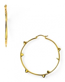 Inspired by floral thorns, this pair of 18-karat gold plated hoop earrings from Elizabeth and James are an edgy yet feminine choice. Wear them to punctuate every look.