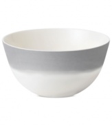 Effortlessly chic, the Simplicity Ombre soup and cereal bowl by Vera Wang Wedgwood features a soft band of gray in casual white porcelain.