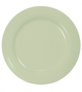 Celebrated chef and writer Sophie Conran introduces dinnerware designed for every step of the meal, from oven to table. A ribbed texture gives this sage salad plate from Portmeirion the charm of traditional hand-thrown pottery.