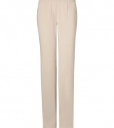 Stylish pants in rayon - noble color cream - slim and straight cut with stretch content, these pants are super comfortable - new: cr?pe optic, mini waist pleats - grown-up look for grown-up women - wear at elegant invitations like a dinner, galery opening, opening nights - totally chic combined with matching colors like white, beige, moccha - style upgrade with black and high heeled sandals - pair with noble accessories: a clutch and gold jewelry