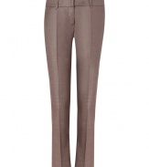 Finish tailored looks on a sleek note with Brunello Cucinellis virgin wool pants, detailed with a chic cropped length perfect for showcasing statement pumps - Side and buttoned back slit pockets, hidden hook closure, belt loops - Slim tailored fit - Team with feminine blouses, sharply cut blazers, and rich neutral accessories