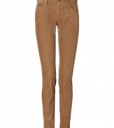 Detailed with just the right amount of stretch for an ultra flattering fit, Ralph Laurens skinny cords are a must for timeless casual looks - Classic five-pocket style, zip fly, button closure, belt loops - Slim fit, straight leg - Pair with tailored blazers and sleek leather ankle boots