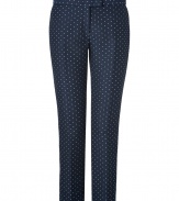 With their cute white dots and sleek tailored cut, Josephs jacquard pants are a sweet choice for dressing up workweek looks - Side and back slit pockets, zip fly, hidden hook closure - Tailored fit, ankle length - Wear with the matching blazer and flats