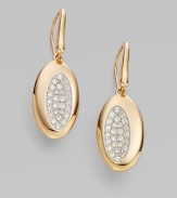 From the Capri Plus Collection. The dazzle of diamonds in shapely oval drops, set in glowing 18k rose gold.Diamonds, .80 tcw 18k rose gold Length, about ¾ Ear wire Made in Italy