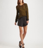 Striped, casual-cool silk design with a comfy elastic waistband. Elastic waistbandSlash pocketsSilkDry cleanImported