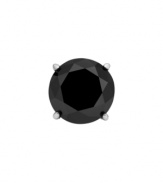 Back to black. A single black diamond (3/4 ct. t.w.) makes a poignant statement on this stainless steel stud earring for men. Approximate diameter: 5-4/5 mm.