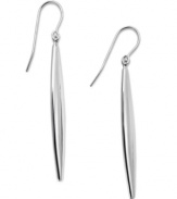 Flat and fashion-forward. This pair of earrings features elongated ovals for a look with substance. Crafted from sterling silver. Approximate drop: 2-1/4 inches.