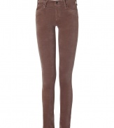 Set the style bar for casual cool looks with Citizens of Humanitys soft nutmeg velvet ultra slim skinnies, perfect for pairing with cozy knits and favorite boots - Classic five-pocket style, button closure, belt loops, extra form-fitting - Style with chunky oversized pullovers and edgy suede ankle boots