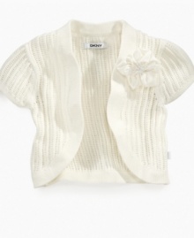 Be flexible. Turn any shirt or dress from day to night with this sweet shrug from DKNY.