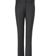 Finish tailored looks on a sleek note with Brunello Cucinellis virgin wool pants, detailed with a chic cropped length perfect for showcasing statement pumps - Side and buttoned back slit pockets, hidden hook closure, belt loops - Slim tailored fit - Team with feminine blouses, sharply cut blazers, and bright accessories