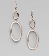 From the Lite Links Collection. Simple yet striking, these subtly undulating oval link earrings of sterling silver and 18k gold are finished in glowing 18k rose goldplating.18k gold and sterling silver with rose goldplating Drop, about 3¼ Ear wire Made in USA