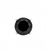 Back to black. A single black diamond (1/2 ct. t.w.) makes a poignant statement on this stainless steel stud earring for men. Approximate diameter: 4-9/10 mm.