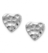 A look you're sure to love. Studio Silver's hammered heart stud earrings are set in sterling silver for a stylish effect, making for the perfect companion for any occasion. Approximate diameter: 1/5 inch.