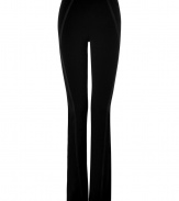 Flattering black pants with taped seams from Donna Karan - These curve-hugging pants make a seamless transition from office to evening - Slim fit, side-seaming detail, slightly flared leg - Style with an oversized cashmere pullover, a draped leather jacket, and platforms