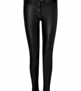 The ultimate new season investment, these figure-hugging leather pants from Faith Connexion will give any look of-the-moment edge -  Stitch-detailed waistband, ultra-slim leg with stitched side details, seaming at back and knees, zippers at hem - Pair with a tunic top, an asymmetric hem blazer, and high-heel booties