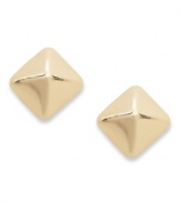 Elevated elegance. Studio Silver's pyramid stud earrings, set in 18k gold over sterling silver, bring a bit of panache to any occasion. Approximate diameter: 1/4 inch.