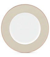 Into the mix. Add another layer of style to eclectic Waverly Pond dinnerware with this tan, pink and gold-banded accent plate from kate spade new york.