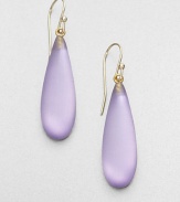 From the Lucite Collection. Sensuously sleek and smooth drops of hand-sculpted, hand-painted Lucite are simply stunning.LuciteGoldtoneDrop, about 1.75Width, about .5Ear wireMade in USA