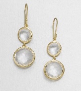 From the Gelato Collection. Double drops of faceted clear quartz in 18K yellow gold settings.Clear quartz 18K yellow gold Length, about 1¾ Width, about ½ Earwires Imported 