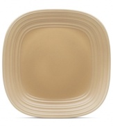 With the look of hand-thrown pottery in hard-wearing stoneware, the Swirl square dinner plate from Mikasa enhances casual meals with fuss-free elegance. A matte finish with glazed accents adds stylish distinction to a serene tan hue.