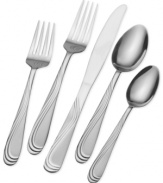 Get ahead of the curve with Pacifica Frost flatware, featuring sculptural waves in stainless steel. One set with four place settings will outfit tables in a snap.