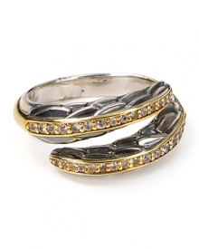 Always a step ahead, Elizabeth and James' sterling silver and yellow gold ring is a modern showpiece. Slip it on for edgy, on-trend allure.