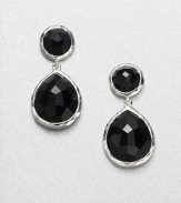 From the Rock Candy® Collection. Dark, faceted black onyx set in hammered sterling silver in a snowman drop design. Black onyxSterling silverDrop, about 1.25Post backImported 