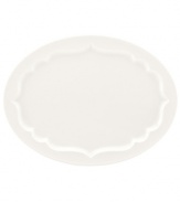 Lenox combines the versatility of whiteware with unique baroque shaping in the Regency Silhouette platter, featuring glossy white porcelain for every day, any occasion.