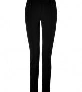 Flattering black skinny leg pants from Plein Sud- These curve-hugging skinny pants bring sophisticated appeal to any look - Belt loops, rivet details, slim fit - Pair with an oversized blouse, a draped leather jacket, and lace up platform booties