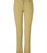 Inject stylish refinement into your workweek look with these chic pants from Michael Kors - Trouser style with off-seam pockets and back welt pockets with button, belt loops, trendy ankle-length, slim cut - Pair with a cashmere sweater and classic pumps