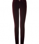 Add a high style kick to your favorite wardrobe basics with these luxe velvet skinny pants from Emilio Pucci - Five-pocket styling, ultra-slim fit, skinny leg - Style with a sheer blouse, a leather jacket, and platform heels