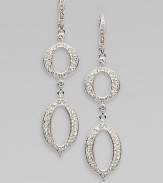 EXCLUSIVELY AT SAKS. An elegant style featuring pointed ovals accented with brilliant pavé crystals in a drop design. CrystalsRhodium-plated brassLength, about 2Leverback hookImported 