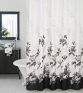 Luminous beauty. This Moonlit Garden shower curtain from Lenox brings modern romance to your bath space with sophisticated florals in soft charcoals, greys and blacks. Crafted of durable polyester.